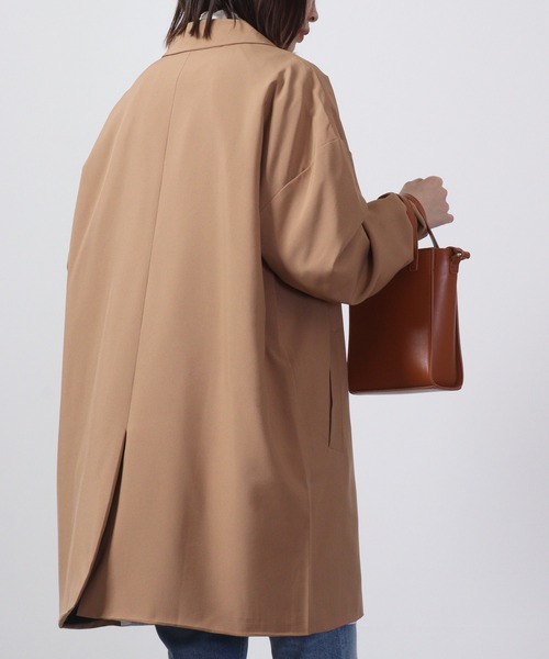 FUNALIVE(ファンアライブ)の「BIG shirt chester coat / シャツチェスターコート unisex(チェスターコート・メンズ・キャメル/チャコール/ネイビー/ブラック/ブルーグリーン/杢グレー・L/LL/M)」の7枚目の写真