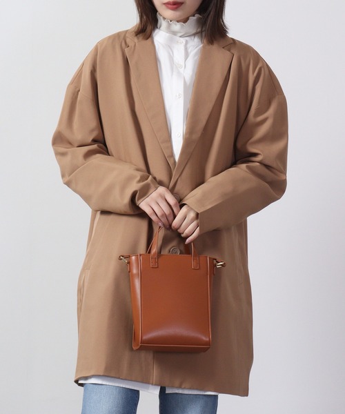 FUNALIVE(ファンアライブ)の「BIG shirt chester coat / シャツチェスターコート unisex(チェスターコート・メンズ・キャメル/チャコール/ネイビー/ブラック/ブルーグリーン/杢グレー・L/LL/M)」の20枚目の写真
