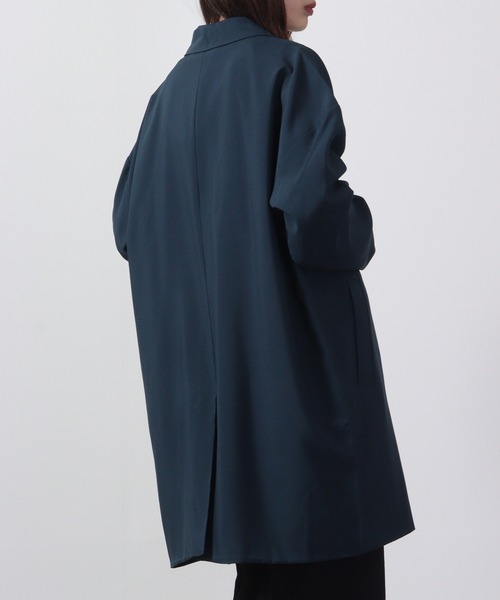 FUNALIVE(ファンアライブ)の「BIG shirt chester coat / シャツチェスターコート unisex(チェスターコート・メンズ・キャメル/チャコール/ネイビー/ブラック/ブルーグリーン/杢グレー・L/LL/M)」の22枚目の写真