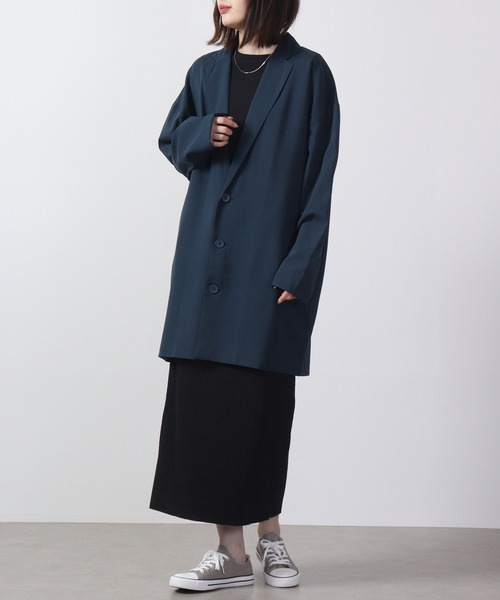 FUNALIVE(ファンアライブ)の「BIG shirt chester coat / シャツチェスターコート unisex(チェスターコート・メンズ・キャメル/チャコール/ネイビー/ブラック/ブルーグリーン/杢グレー・L/LL/M)」の21枚目の写真