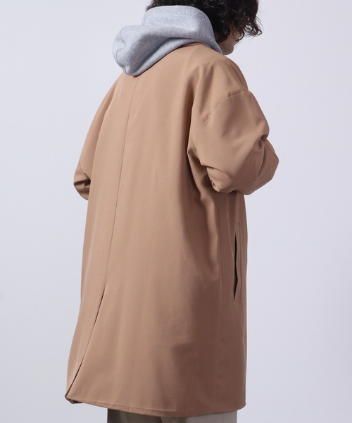 FUNALIVE(ファンアライブ)の「BIG shirt chester coat / シャツチェスターコート unisex(チェスターコート・メンズ・キャメル/チャコール/ネイビー/ブラック/ブルーグリーン/杢グレー・L/LL/M)」の13枚目の写真
