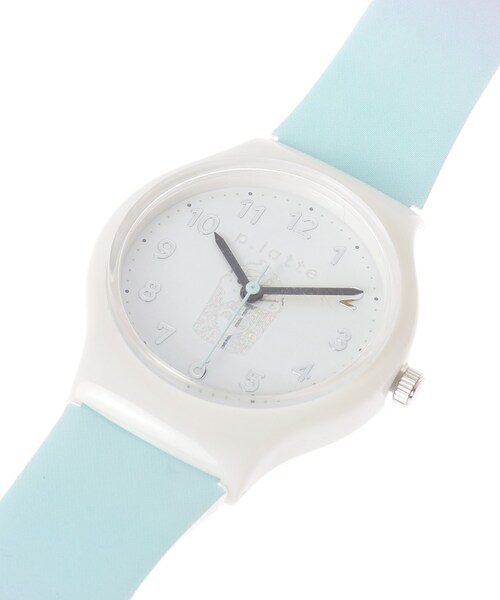 PINK-latte(ピンクラテ)の「◆ドリンクデザインプラウォッチ(アナログ腕時計・キッズ・ライトパープル/ブラック/ライトブルー・00)」の5枚目の写真
