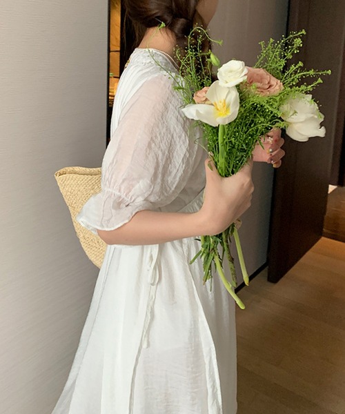 aimoha(アイモハ)の「Vネック ワンピース (SS)(ワンピース・レディース・ベージュ/パープル・FREE)」の15枚目の写真