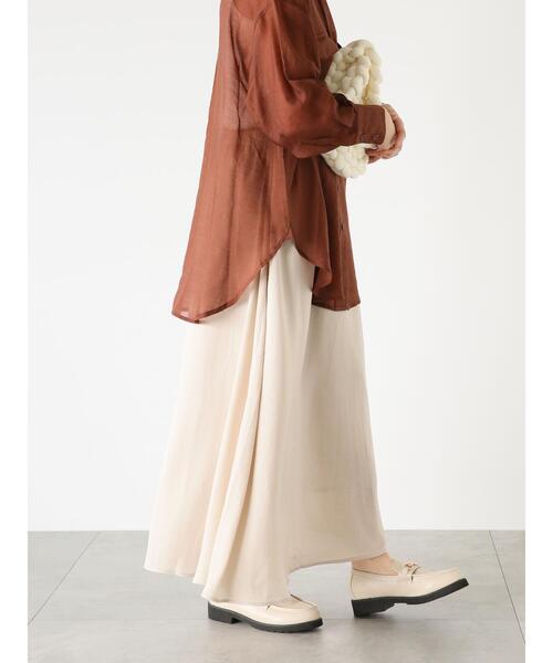 Lugnoncure（ルノンキュール）の「バンドカラーシアーシャツ（シャツ/ブラウス・レディース・ネイビー/ブラウン/キナリ・F）」の20枚目の写真