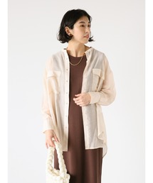 Lugnoncure | バンドカラーシアーシャツ(シャツ/ブラウス)