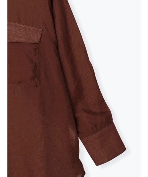 Lugnoncure（ルノンキュール）の「バンドカラーシアーシャツ（シャツ/ブラウス・レディース・ネイビー/ブラウン/キナリ・F）」の8枚目の写真