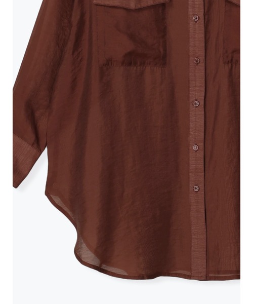 Lugnoncure（ルノンキュール）の「バンドカラーシアーシャツ（シャツ/ブラウス・レディース・ネイビー/ブラウン/キナリ・F）」の7枚目の写真