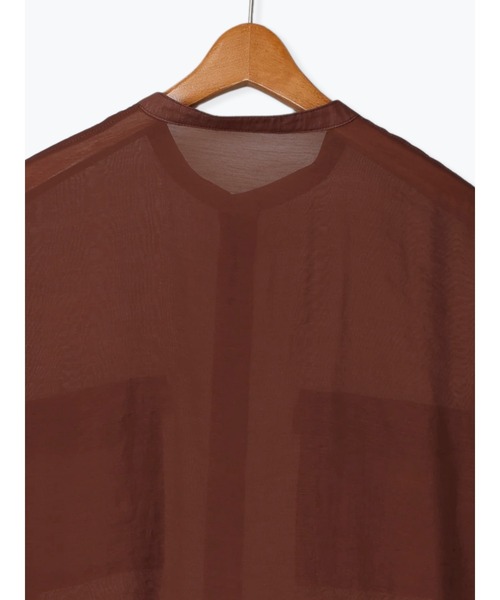 Lugnoncure（ルノンキュール）の「バンドカラーシアーシャツ（シャツ/ブラウス・レディース・ネイビー/ブラウン/キナリ・F）」の6枚目の写真