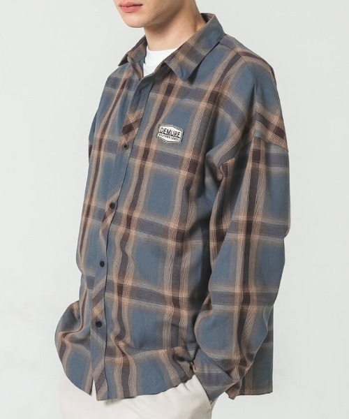 coca(coca)(コカ)の「メンズネルタータンチェック刺繍シャツ(シャツ/ブラウス・メンズ・ブルー・XL/L/M)」の1枚目の写真