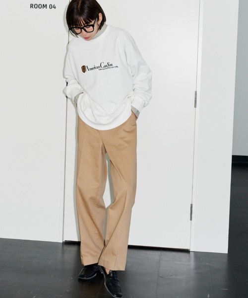 Auntie Rosa Holiday(アンティローザホリデー)の「コットンワイドチノパンツ(チノパンツ・レディース・アイボリー/ベージュ/ブラック・MEDIUM/SMALL)」の5枚目の写真