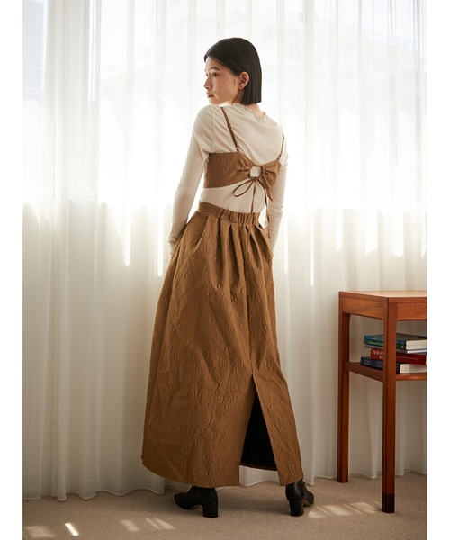 idem（イデム）の「lace layered denim onepiece / マルチウェイ