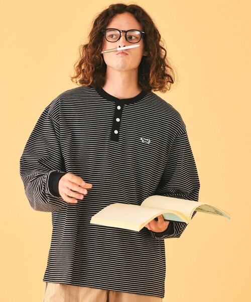 TOWNCRAFT(タウンクラフト)の「TOWN CRAFT/タウンクラフト 別注 ピンボーダーロングスリーブ ヘンリーネックTシャツ(Tシャツ/カットソー・メンズ・ベージュ/ホワイト/グリーン/ブラック・MEDIUM/LARGE)」の18枚目の写真