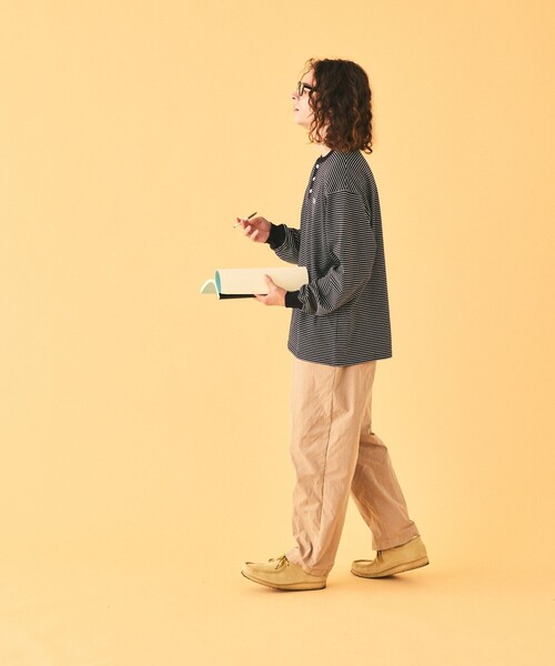 TOWNCRAFT(タウンクラフト)の「TOWN CRAFT/タウンクラフト 別注 ピンボーダーロングスリーブ ヘンリーネックTシャツ(Tシャツ/カットソー・メンズ・ベージュ/ホワイト/グリーン/ブラック・MEDIUM/LARGE)」の22枚目の写真