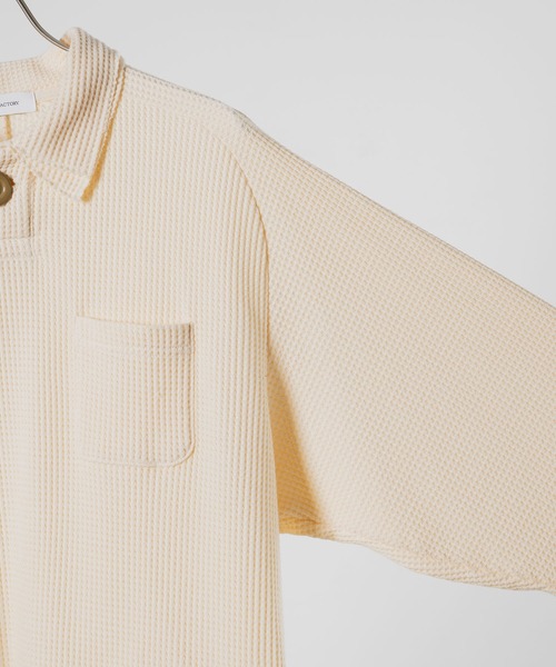 INTER FACTORY（インターファクトリー）の「taro - Double Coller Waffle Polo / ダブルカラーワッフルポロ　made in INTER FACTORY（ポロシャツ・メンズ・ブラウン/アイボリー・LARGE/MEDIUM）」の13枚目の写真