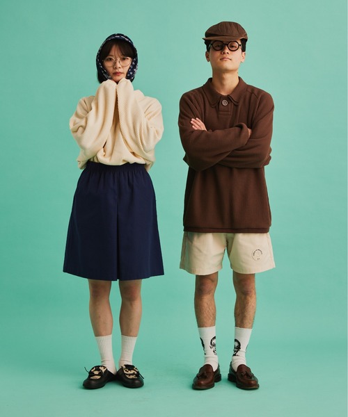 INTER FACTORY（インターファクトリー）の「taro - Double Coller Waffle Polo / ダブルカラーワッフルポロ　made in INTER FACTORY（ポロシャツ・メンズ・ブラウン/アイボリー・LARGE/MEDIUM）」の16枚目の写真