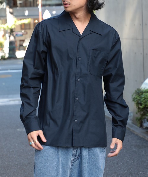 United Athle（ユナイテッドアスレ）の「【United Athle】微光沢の高見え生地！ T/C オープンカラー ロングスリーブ シャツ 開襟 長袖シャツ ※1760（シャツ/ブラウス・メンズ・モカ/オフホワイト/ブラック/ダークネイビー・L/M/S/XL/XXL）」の4枚目の写真