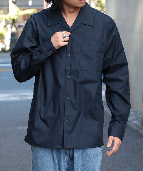 United Athle（ユナイテッドアスレ）の「【United Athle】微光沢の高見え生地！ T/C オープンカラー ロングスリーブ シャツ 開襟 長袖シャツ ※1760（シャツ/ブラウス・メンズ・モカ/オフホワイト/ブラック/ダークネイビー・L/M/S/XL/XXL）」の13枚目の写真