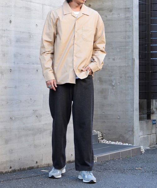 United Athle（ユナイテッドアスレ）の「【United Athle】微光沢の高見え生地！ T/C オープンカラー ロングスリーブ シャツ 開襟 長袖シャツ ※1760（シャツ/ブラウス・メンズ・モカ/オフホワイト/ブラック/ダークネイビー・L/M/S/XL/XXL）」の9枚目の写真