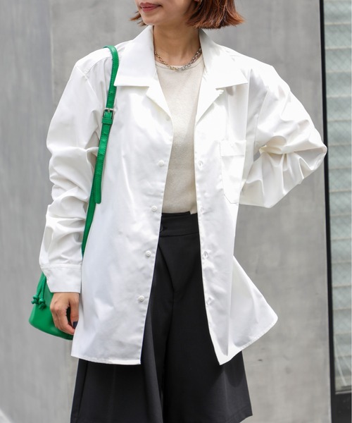 United Athle（ユナイテッドアスレ）の「【United Athle】微光沢の高見え生地！ T/C オープンカラー ロングスリーブ シャツ 開襟 長袖シャツ ※1760（シャツ/ブラウス・メンズ・モカ/オフホワイト/ブラック/ダークネイビー・L/M/S/XL/XXL）」の18枚目の写真