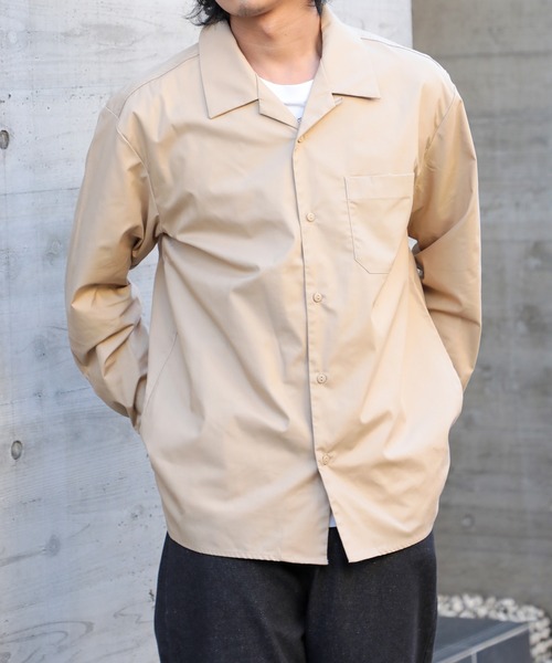 United Athle（ユナイテッドアスレ）の「【United Athle】微光沢の高見え生地！ T/C オープンカラー ロングスリーブ シャツ 開襟 長袖シャツ ※1760（シャツ/ブラウス・メンズ・モカ/オフホワイト/ブラック/ダークネイビー・L/M/S/XL/XXL）」の5枚目の写真