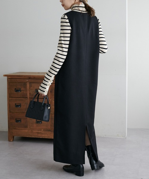 DISCOAT（ディスコート）の「【オン・オフ使える】ウールライク深Vジャンスカ（ジャンパースカート・レディース・ブラック/ブラウン・FREE）」の21枚目の写真