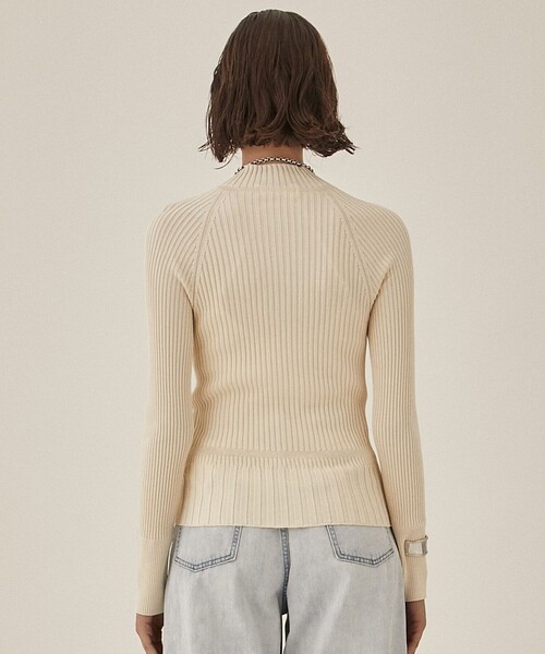 PUBLIC TOKYO（パブリックトウキョウ）の「ホールガーメントリブニット（ニット/セーター・レディース・グレー/アイボリー/グリーン/ブラック・FREE）」の9枚目の写真