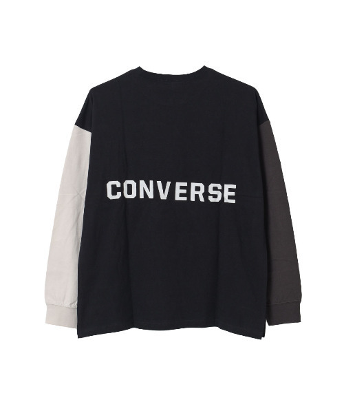 CONVERSE(コンバース)の「CONVERSE 別注ポケット付きロングTシャツ(Tシャツ/カットソー・キッズ・オフホワイト/チャコールグレー/ブラック・130/140/150/160)」の5枚目の写真