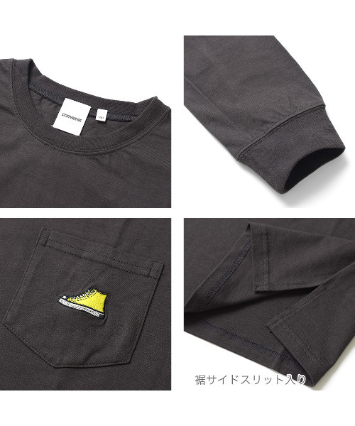 CONVERSE(コンバース)の「CONVERSE 別注ポケット付きロングTシャツ(Tシャツ/カットソー・キッズ・オフホワイト/チャコールグレー/ブラック・130/140/150/160)」の16枚目の写真