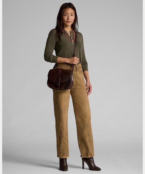 RRL レザーショルダーバッグ RRL(ダブルアールエルラルフローレン):レザー ショルダー バッグ