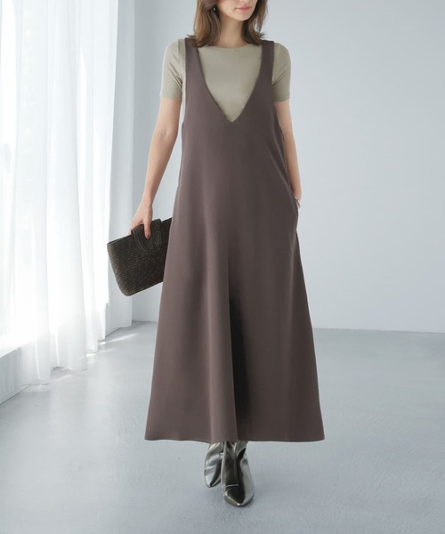 STYLE DELI（スタイルデリ）の「フロントVフレアジャンパースカート