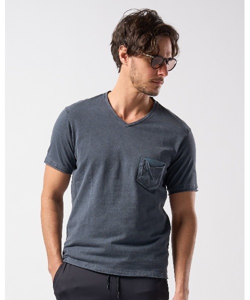 wjk（ダヴルジェイケイ）の「leather pocket-T（Tシャツ/カットソー・メンズ・ボルドー/ブルー系/ホワイト/ブラック・X-LARGE/MEDIUM/LARGE/SMALL）」の19枚目の写真