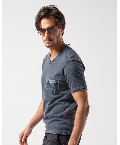 wjk（ダヴルジェイケイ）の「leather pocket-T（Tシャツ/カットソー・メンズ・ボルドー/ブルー系/ホワイト/ブラック・X-LARGE/MEDIUM/LARGE/SMALL）」の20枚目の写真