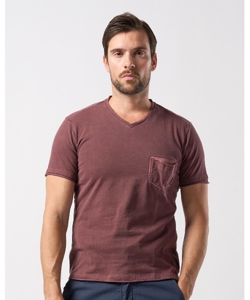 wjk（ダヴルジェイケイ）の「leather pocket-T（Tシャツ/カットソー・メンズ・ボルドー/ブルー系/ホワイト/ブラック・X-LARGE/MEDIUM/LARGE/SMALL）」の18枚目の写真