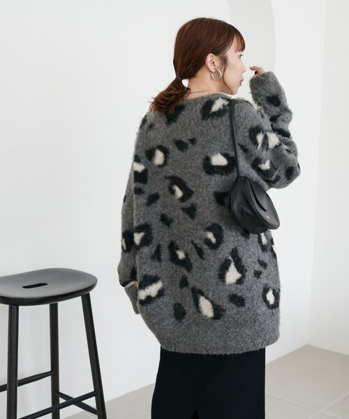 セール】【ユニセックス/WEB限定】ダブルジャガードアニマル柄ニット