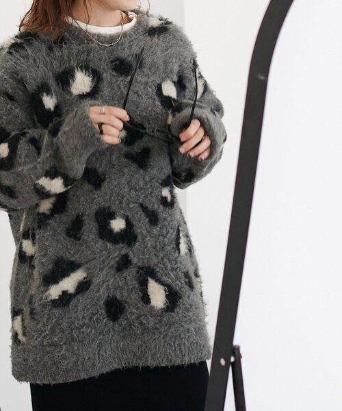 セール】【ユニセックス/WEB限定】ダブルジャガードアニマル柄ニット