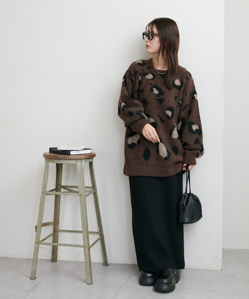 セール】【ユニセックス/WEB限定】ダブルジャガードアニマル柄ニット