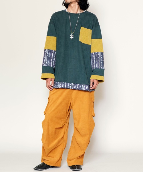 チャイハネ（チャイハネ）の「【チャイハネ】ネイリアMEN'Sパッチワークトップス（その他トップス・メンズ・ベージュ/グレー/ブラック/ライトグレー/ブラウン/グリーン・FREE）」の12枚目の写真