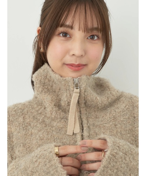 earth music&ecology（アースミュージックアンドエコロジー）の「ブークレハーフジップミニワンピース（ワンピース・レディース・モカ/ダークブルー/カーキ・FREE）」の18枚目の写真