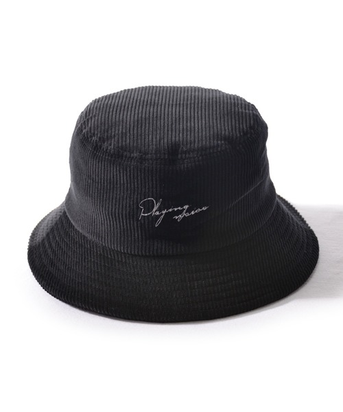 ANCHOR(アンカー)の「CELEB コーデュロイ刺繍バケットハット(ハット・メンズ・アイボリー/チャコール/グリーン/ブラック/パープル・FREE)」の1枚目の写真