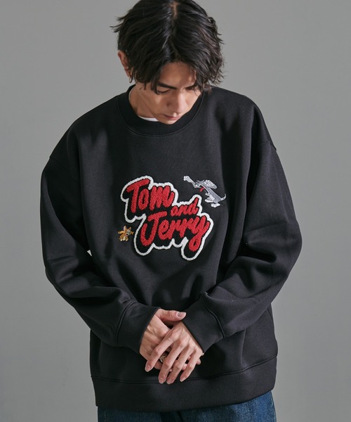 Tom&Jerry(トムアンドジェリー)の「『TOM&JERRY/トムアンドジェリー』BIGクルースウェット(スウェット・メンズ・ブラック/ホワイト・LL/L/M)」の1枚目の写真