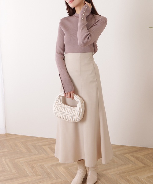Lace Ladies(レースレディース)の「袖パールプチハイネックリブニットプルオーバー(ニット/セーター・レディース・グリーン/ベージュ/ブラック/ピンク/ネイビー・FREE/S)」の17枚目の写真
