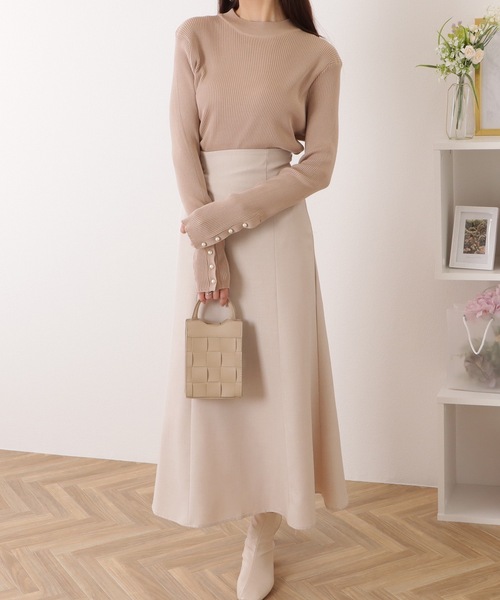 Lace Ladies(レースレディース)の「袖パールプチハイネックリブニットプルオーバー(ニット/セーター・レディース・グリーン/ベージュ/ブラック/ピンク/ネイビー・FREE/S)」の22枚目の写真