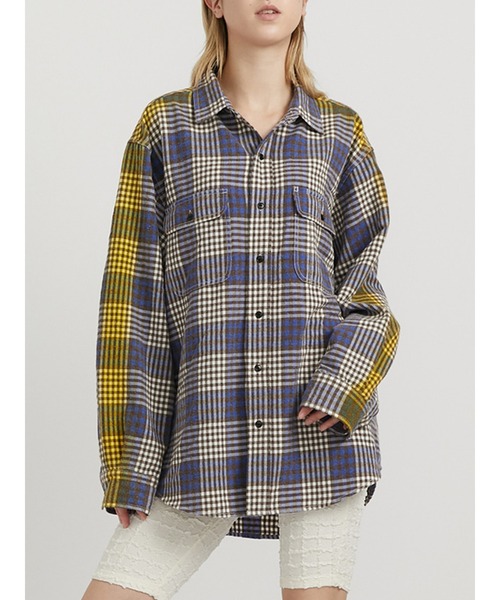 PAMEO POSE（パメオポーズ）の「Sprayed Flannel Shirt（シャツ/ブラウス・レディース・イエロー/レッド・FREE）」の2枚目の写真