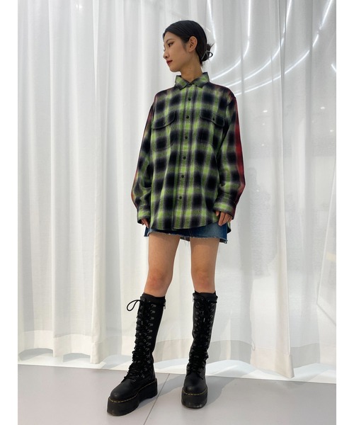 PAMEO POSE（パメオポーズ）の「Sprayed Flannel Shirt（シャツ/ブラウス・レディース・イエロー/レッド・FREE）」の3枚目の写真