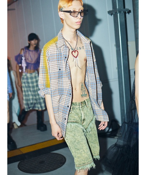 PAMEO POSE（パメオポーズ）の「Sprayed Flannel Shirt（シャツ/ブラウス・レディース・イエロー/レッド・FREE）」の5枚目の写真