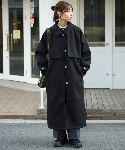 CPCM（シーピーシーエム）の「ケープ付きスタンドコート（ステンカラーコート・レディース・キナリ/ブラウン/オレンジ/ブラック・F）」の7枚目の写真