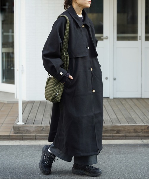 CPCM（シーピーシーエム）の「ケープ付きスタンドコート（ステンカラーコート・レディース・キナリ/ブラウン/オレンジ/ブラック・F）」の8枚目の写真