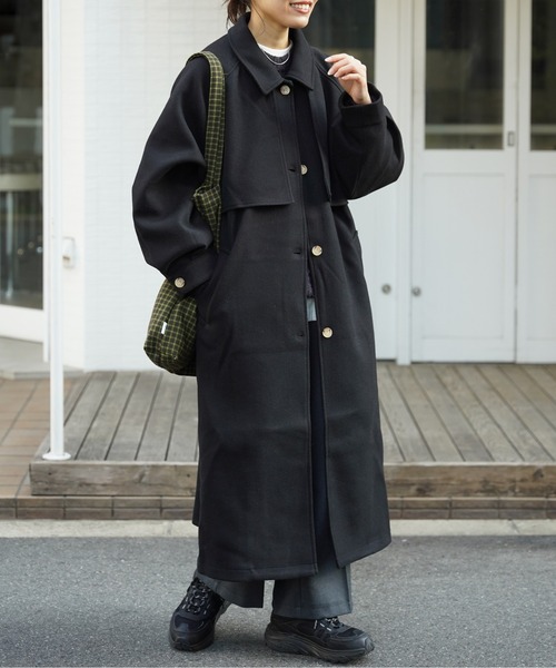 CPCM（シーピーシーエム）の「ケープ付きスタンドコート（ステンカラーコート・レディース・キナリ/ブラウン/オレンジ/ブラック・F）」の9枚目の写真