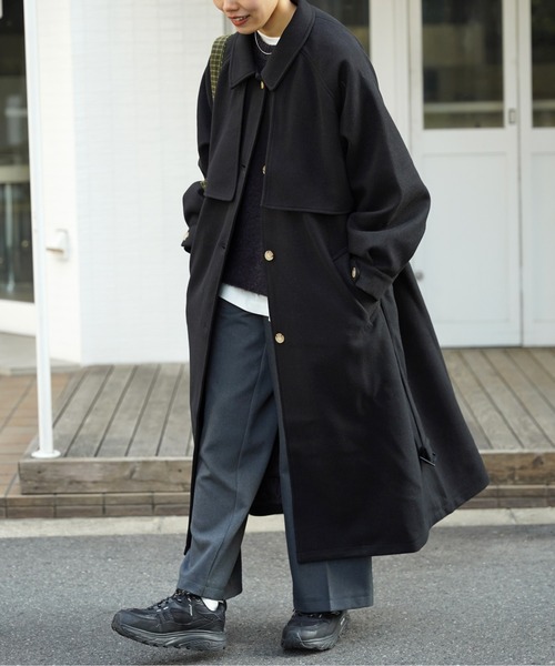 CPCM（シーピーシーエム）の「ケープ付きスタンドコート（ステンカラーコート・レディース・キナリ/ブラウン/オレンジ/ブラック・F）」の10枚目の写真