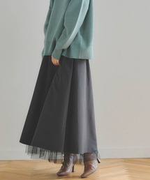 チュール×タフタリバーシブルスカート≪洗濯機で洗える≫